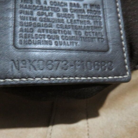 COACH 2006 Maggie Brass Studded Metallic Tan Suede & Brown Leather  Hobo Bag - Picture 6 of 12